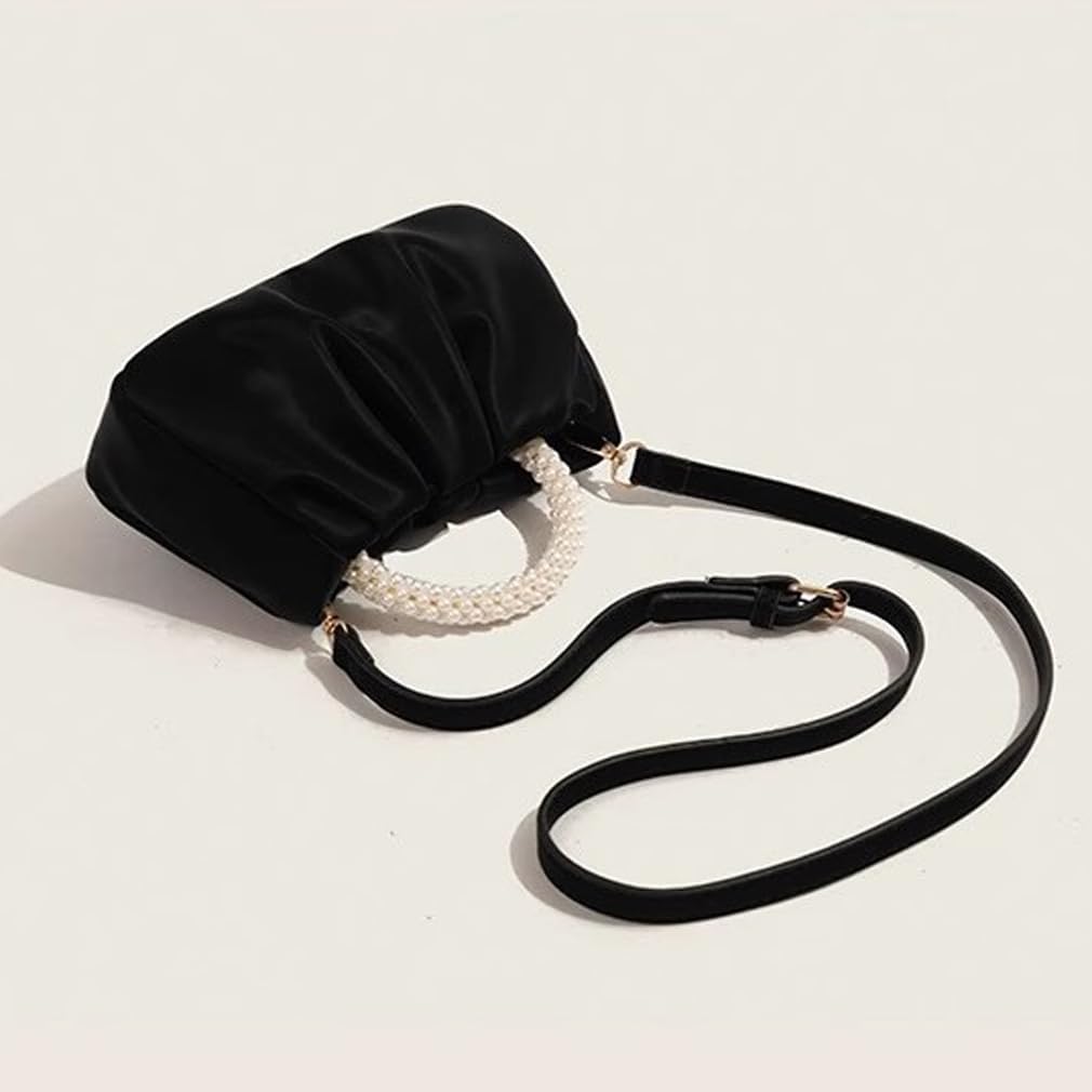 Pearl Ruched Evening Clutch Bag - Image 7