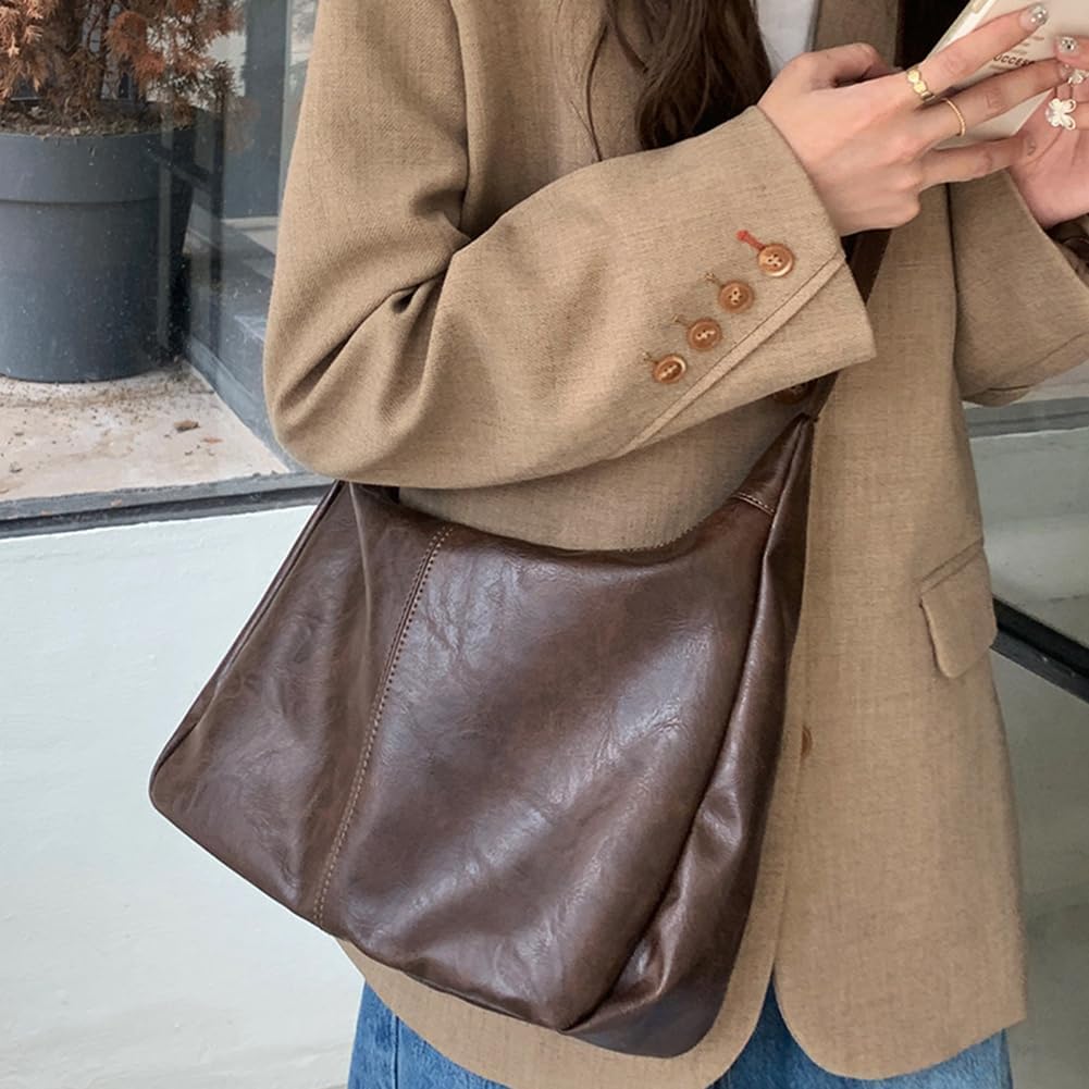 Slouchy Leather Shoulder Bag - Image 3