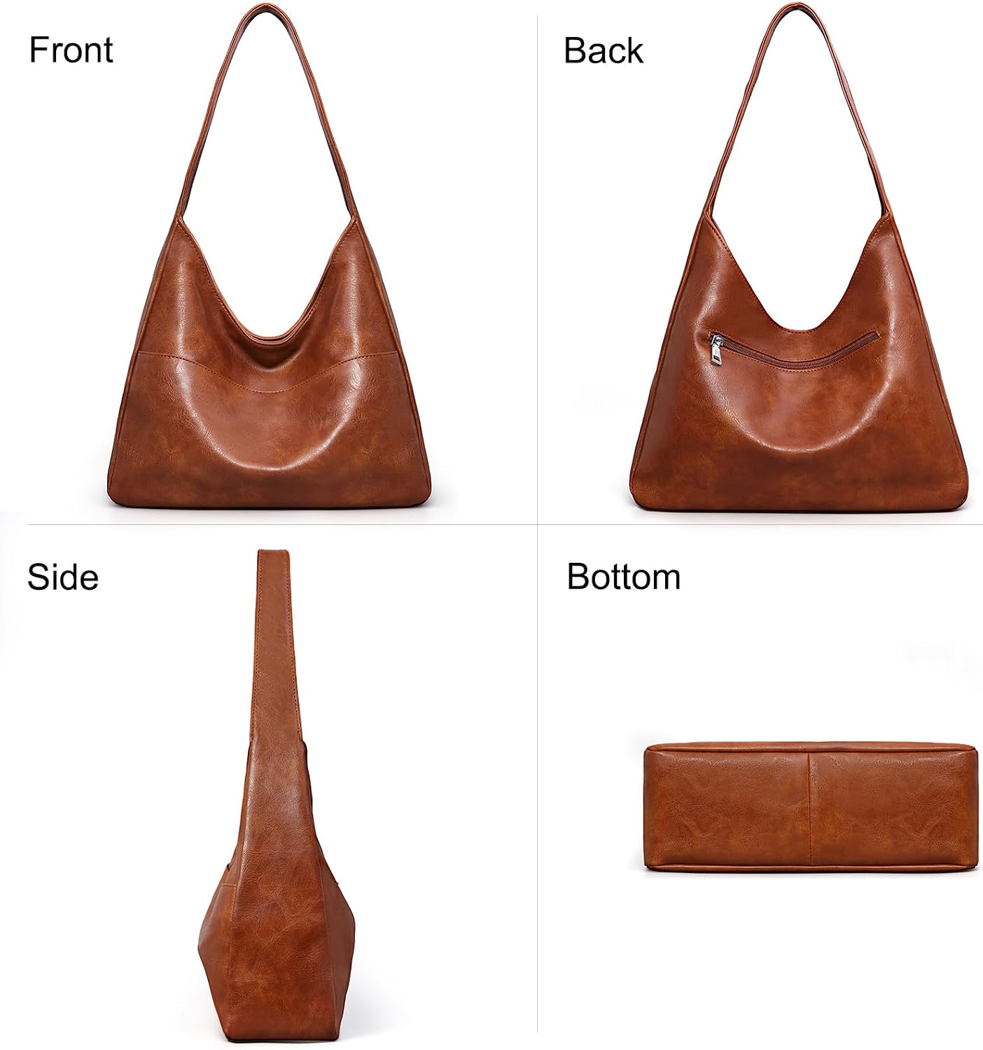 Slouchy Leather Shoulder Bag - Image 3