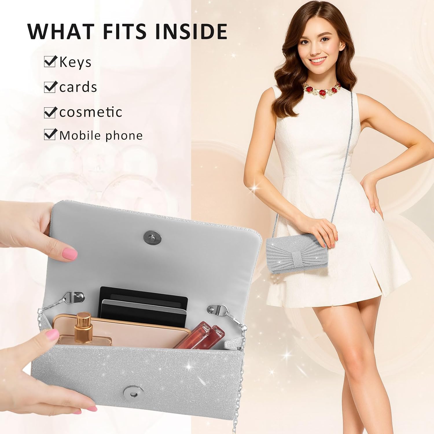 Sparkling Evening Clutch Bag - Image 2