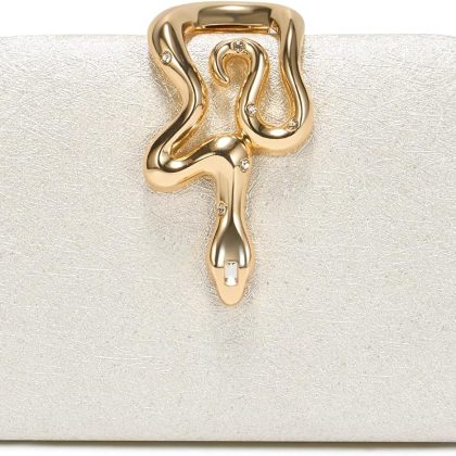 White Satin Evening Clutch Bag