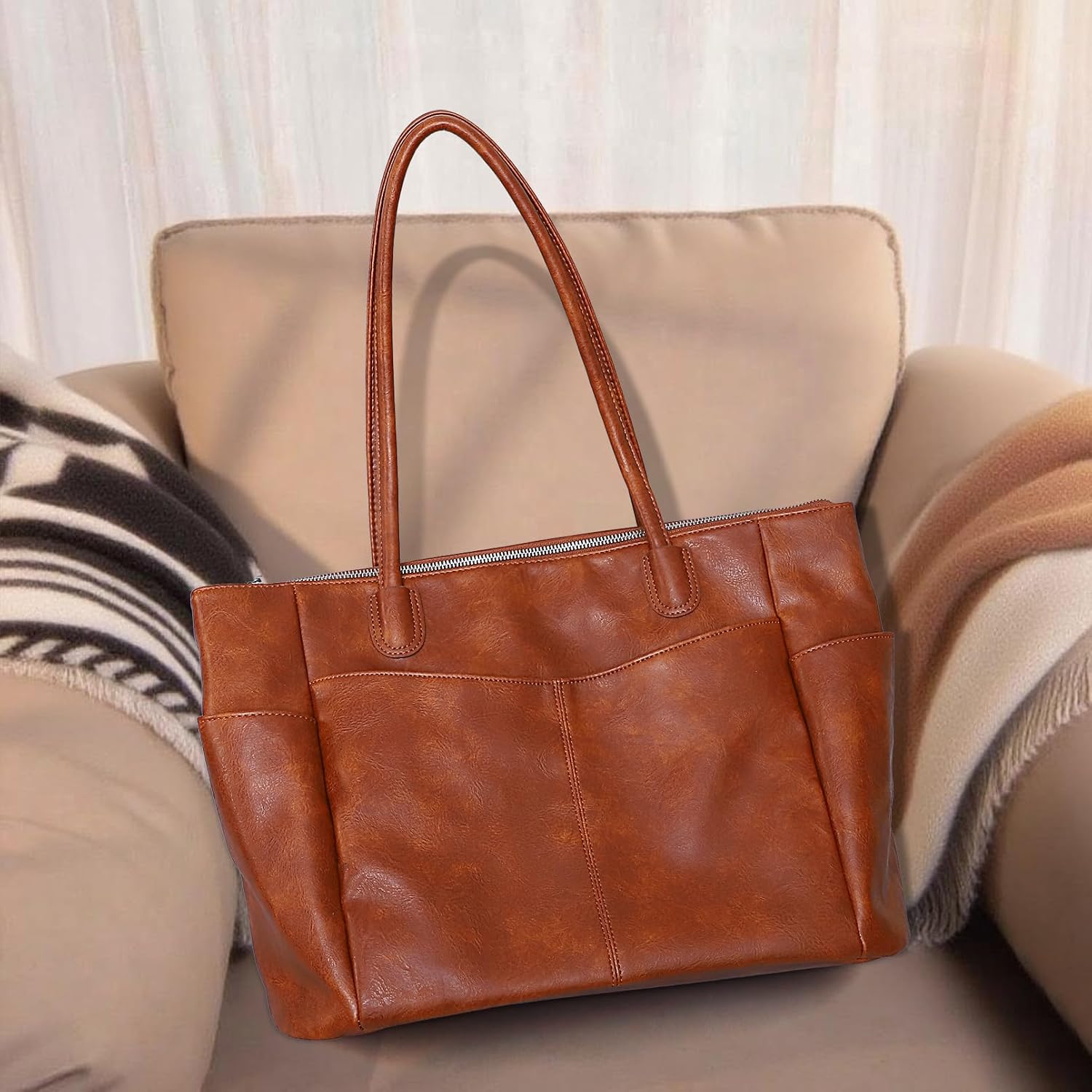 Vegan Leather Weekender Tote - Image 3