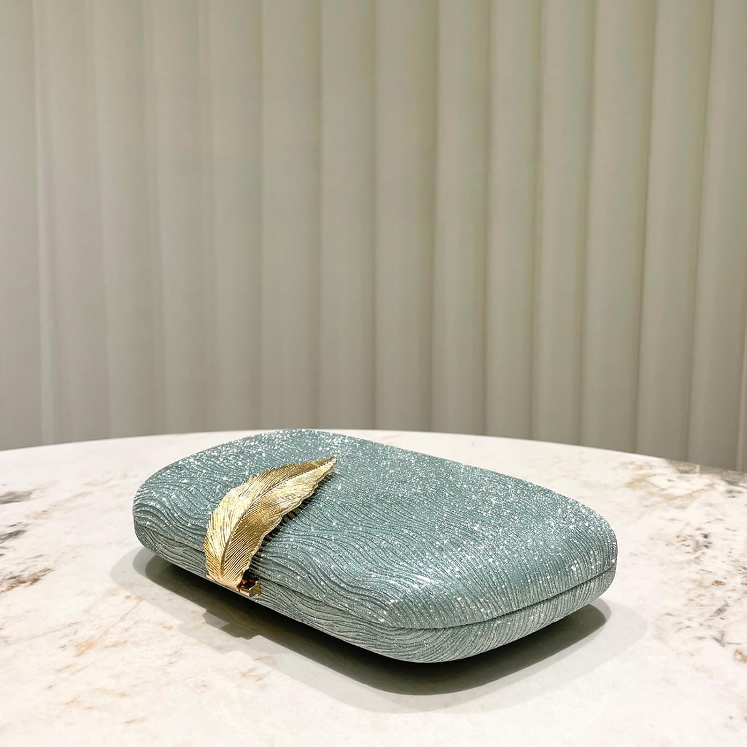 Metallic Leaf Evening Clutch Bag - Image 5