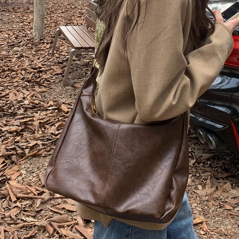 Slouchy Leather Shoulder Bag - Image 2