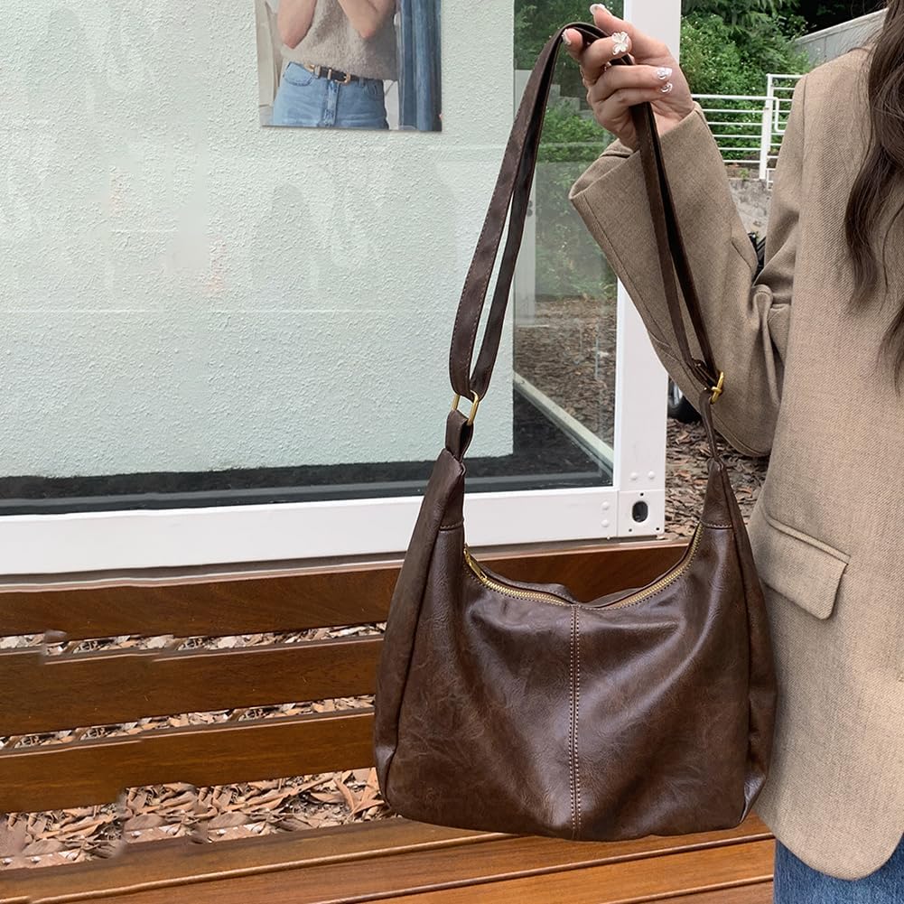 Slouchy Leather Shoulder Bag - Image 4